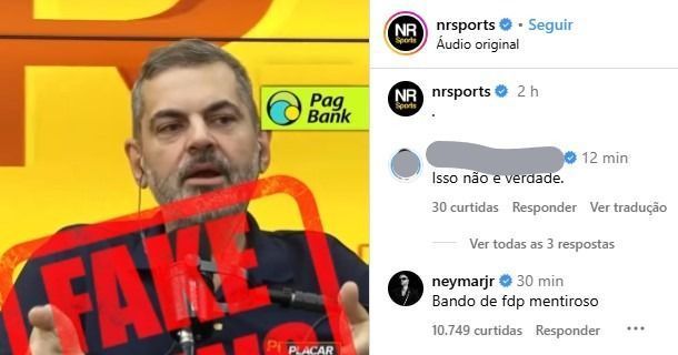 Neymar xinga jornalista após notícia sobre interesse em jogar no Flamengo