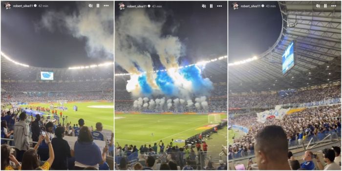 Robert publicou vídeo da festa do torcida do Cruzeiro no Mineirão