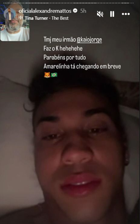 Alexandre Mattos exaltou Kaio Jorge, do Cruzeiro, por meio de story no Instagram