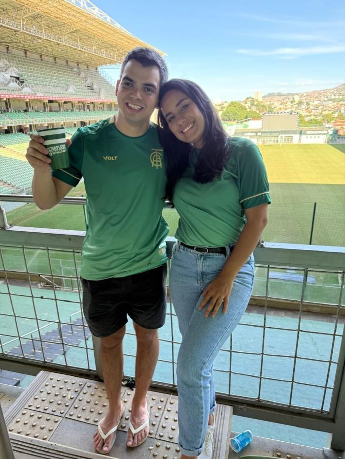 Marcos e Marianne no estádio Independência