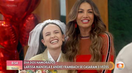Larissa Manoela e Andre Luiz no Encontro