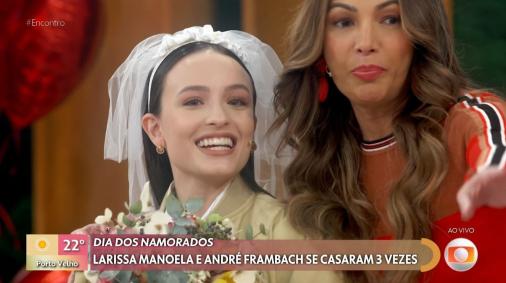 Larissa Manoela e Andre Luiz no Encontro