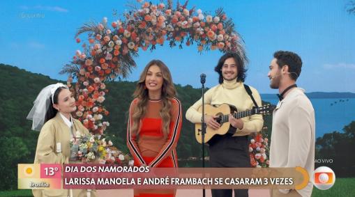 Larissa Manoela e Andre Luiz no Encontro