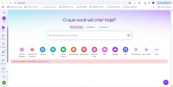 Usuários relatam problemas com Canva na manhã deste sábado (21)