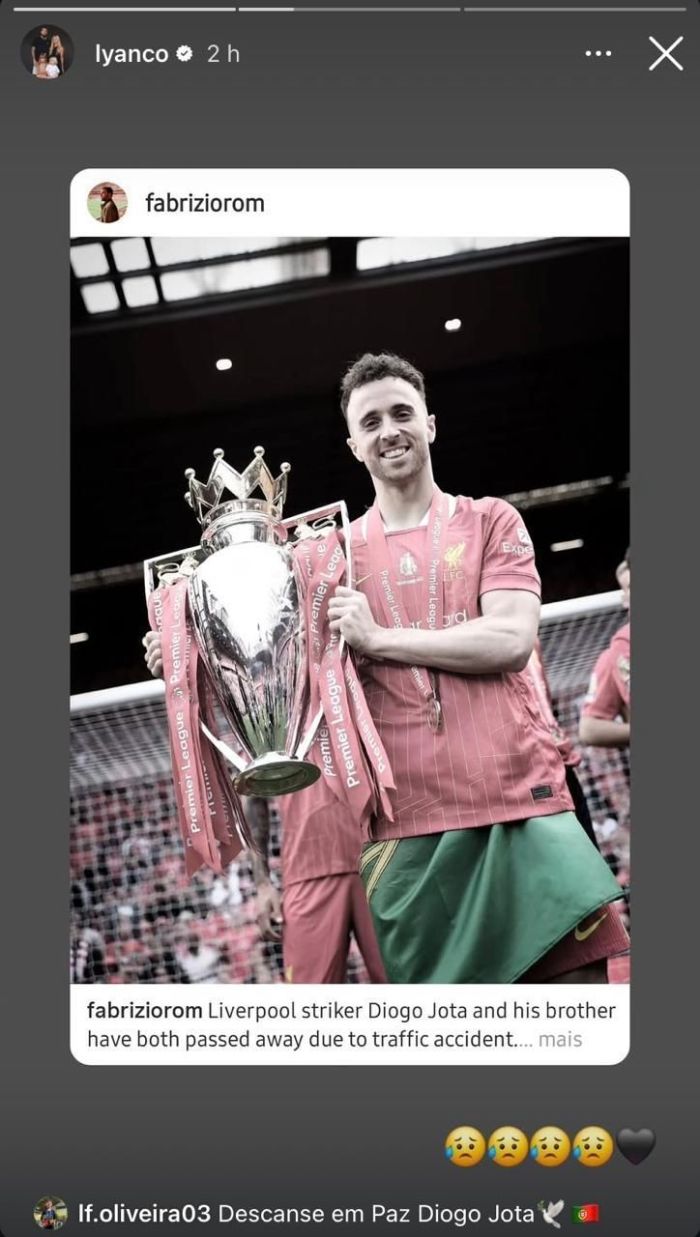 Zagueiro do Atlético, Lyanco lamentou a morte de Diogo Jota, do Liverpool, nas redes sociais Zagueiro do Atlético, Lyanco lamentou a morte de Diogo Jota, do Liverpool, nas redes sociais