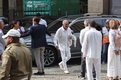 Gilberto Gil e família no velório de Preta Gil