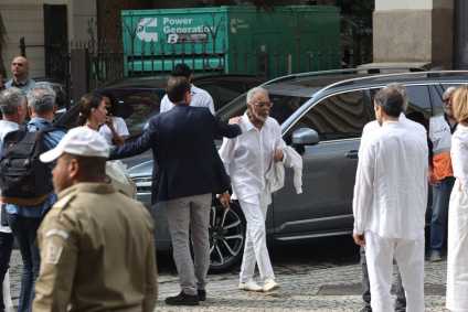 Gilberto Gil e família no velório de Preta Gil