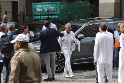 Gilberto Gil e família no velório de Preta Gil