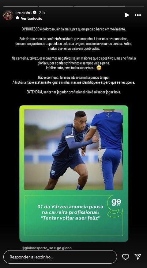 O desabafo de Leozinho, do Athletico-PR
