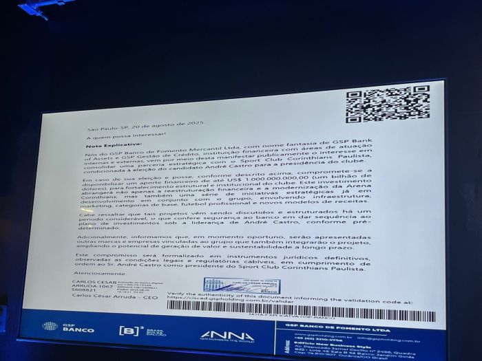Documento assinado por Carlos Cesar Arruda, CEO da GSP Bank