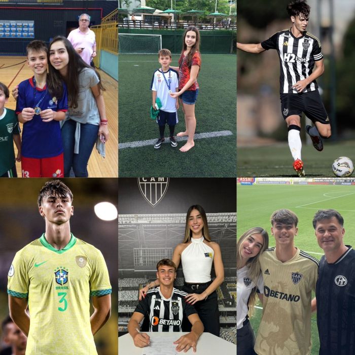 Vitão zagueiro do Atlético, com a família