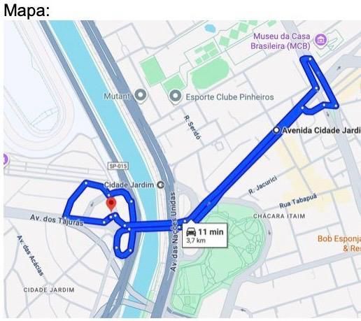 Trajeto a ser percorrido por Felipe Massa em exibição na cidade de São Paulo