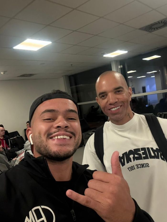 Gabriel Mattos encontrou Diego Tardelli na viagem