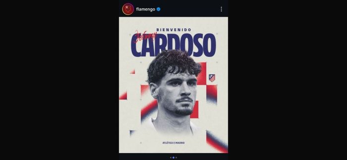 Postagem feito pelo Flamengo nas redes sociais Postagem feito pelo Flamengo nas redes sociais