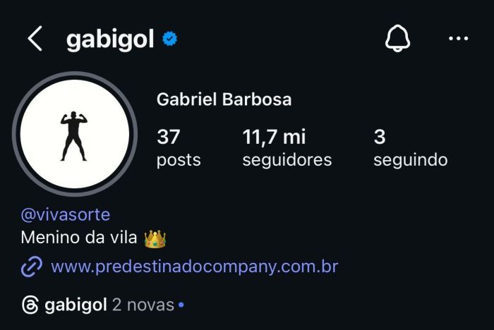 Perfil de Gabigol no Instagram