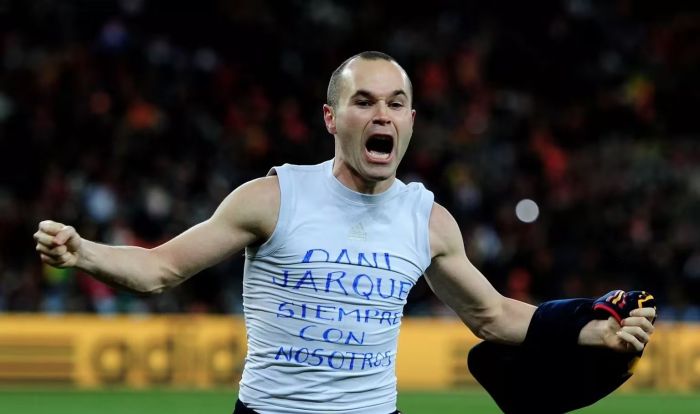 Iniesta comemora gol na final da Copa do Mundo de 2010