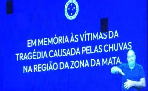 Cruzeiro presta homenagem às vítimas das chuvas em MG