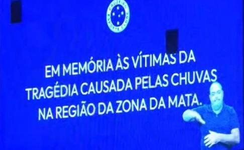 Cruzeiro presta homenagem às vítimas das chuvas em MG