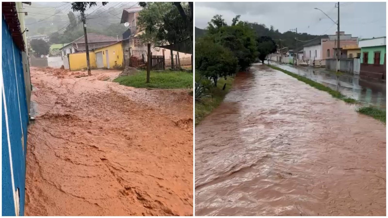 Vídeo: forte chuva em cidade no Sul de Minas transforma rua em 'cachoeira'