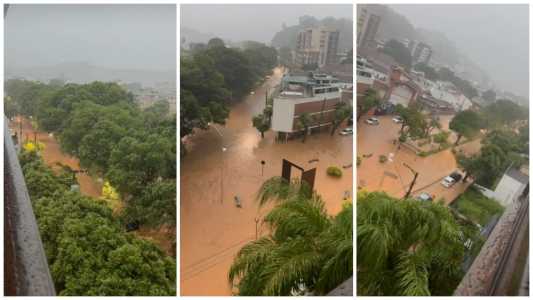 Chove forte em Cataguases, na Zona da Mata, e Rio Pomba chega ao nível de inundação