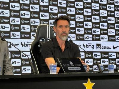 Eduardo Domínguez apresentado como novo técnico do Atlético na Arena MRV