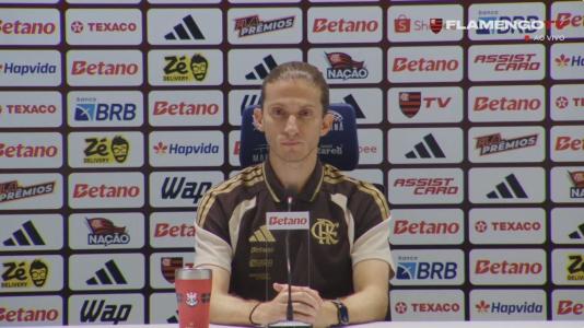 Filipe Luis, técnico do Flamengo, em entrevista coletiva no Maracanã