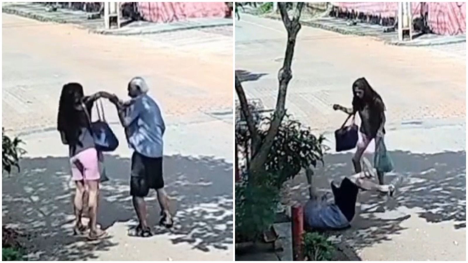 Vídeo: idoso é roubado por mulher que lhe ofereceu ajuda para carregar compras