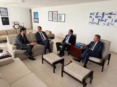 Reunião em Brasília contou com a presença de Pacheco, Gabriel Azevedo, Newton Cardoso Jr. e Luiz Fernando Faria