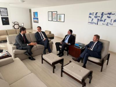 Reunião em Brasília contou com a presença de Pacheco, Gabriel Azevedo, Newton Cardoso Jr. e Luiz Fernando Faria