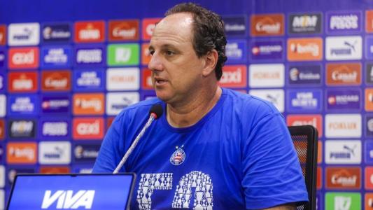 Técnico Rogério Ceni durante entrevista coletiva após título do Campeonato Baiano