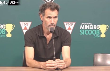 Eduardo Domínguez, técnico do Atlético, em entrevista coletiva no Mineirão