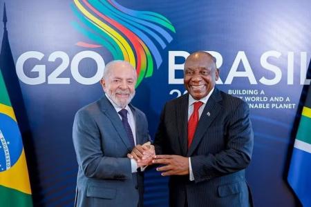 Presidente Luiz Inácio Lula da Silva (PT) recebe nesta segunda (9), no Palácio do Planalto o presidente da África do Sul, Cyril Ramaphosa