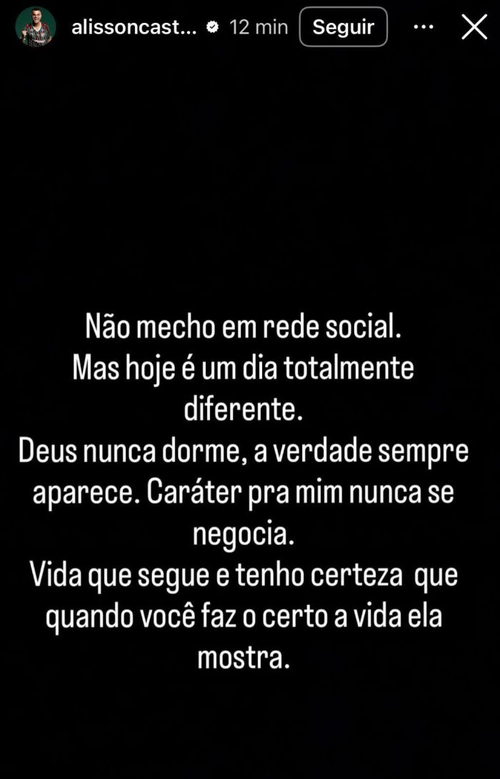 Mensagem de Alisson minutos após a demissão de Crespo do São Paulo