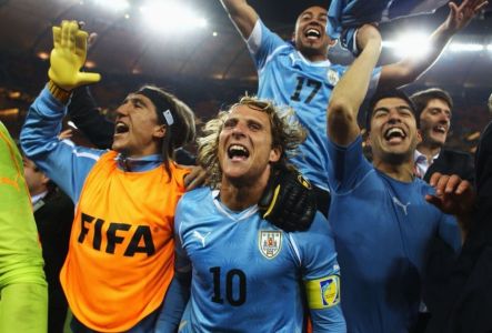 Comemoração da Seleção Uruguaia após classificação no mundial de 2010