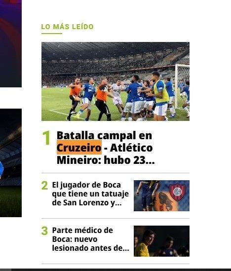 Briga no clássico mineiro repercutiu bastante na argentina