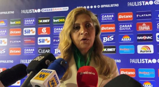 Leila Pereira, na cerimônia de premiação do Campeonato Paulista