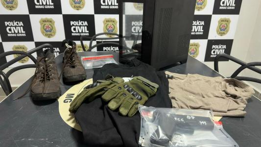 Arma e luva atentado escola Ipatinga