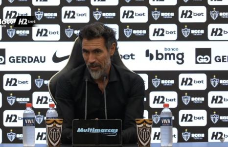 Eduardo Domínguez, técnico do Atlético, em entrevista coletiva na Arena MRV