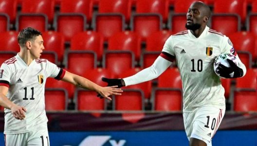 Lukaku durante jogo da Bélgica