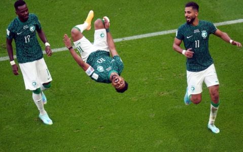 Salem Al-Dawsari comemorando gol contra a Argentina na Copa de 2022