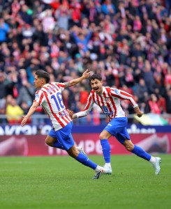 Nahuel Molina comemora gol pelo Atlético de Madrid
