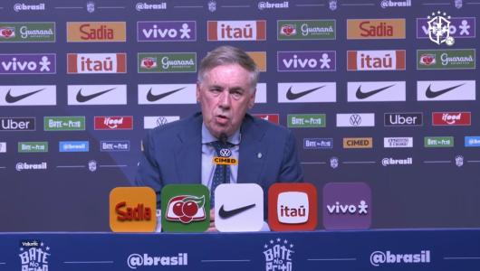 Carlo Ancelotti, técnico da Seleção Brasileira, revela papo com Rodrygo
