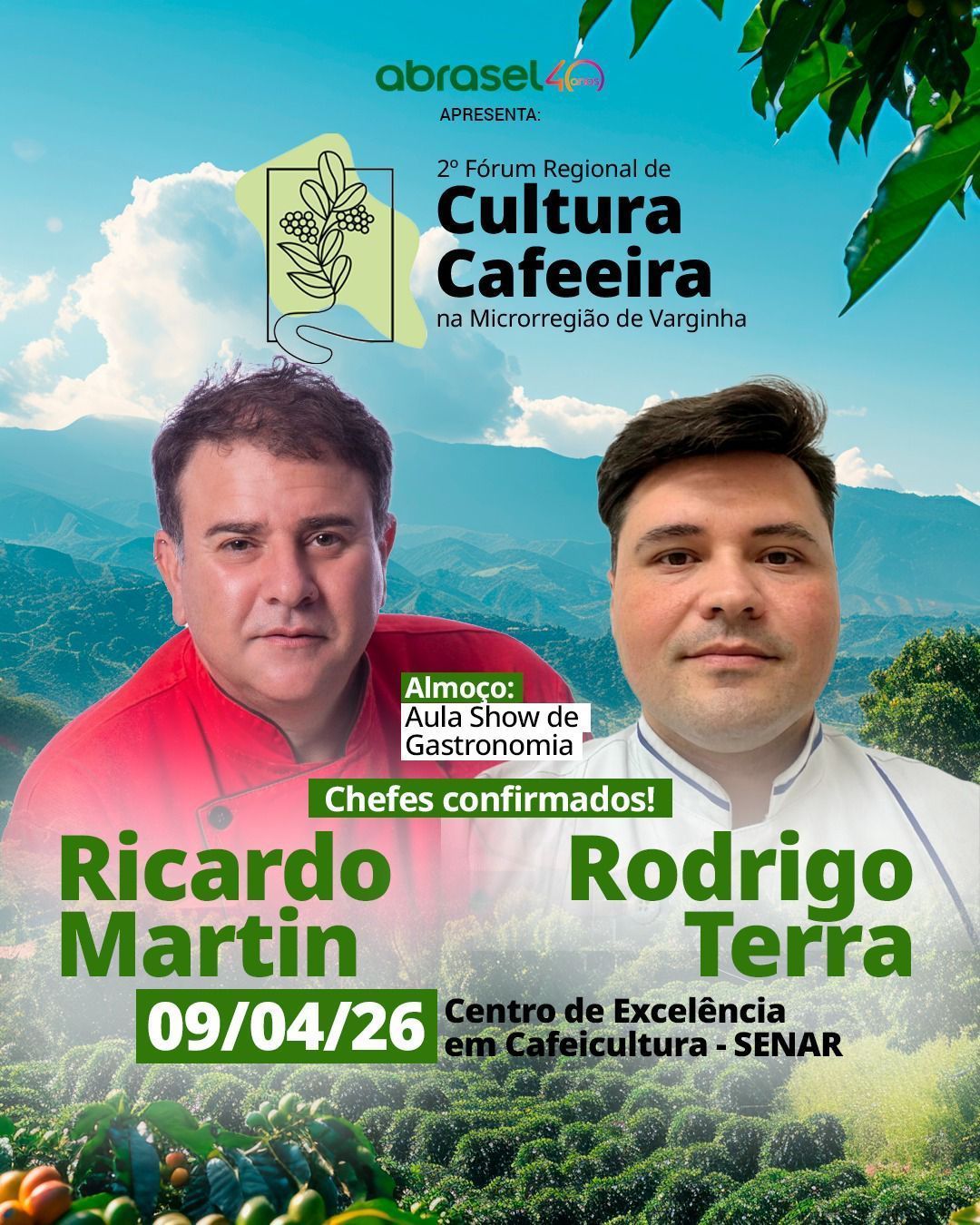 Chefs renomados comandam aula show em fórum de cafeicultura em Varginha