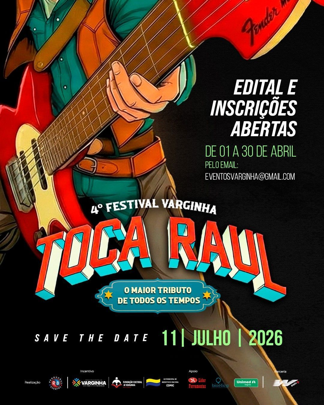 Varginha abre inscrições para o 4º Festival Varginha Toca Raul