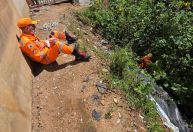 Bombeiros resgatam homem que caiu em ribanceira em Poços de Caldas