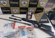 Pai é preso e aluna apreendida com armas e munições em escola de Santo Antônio do Amparo