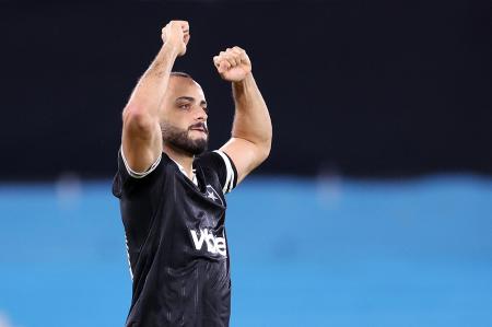 Arthur Cabral vibra com o gol marcado pelo Botafogo contra o Racing-ARG.
