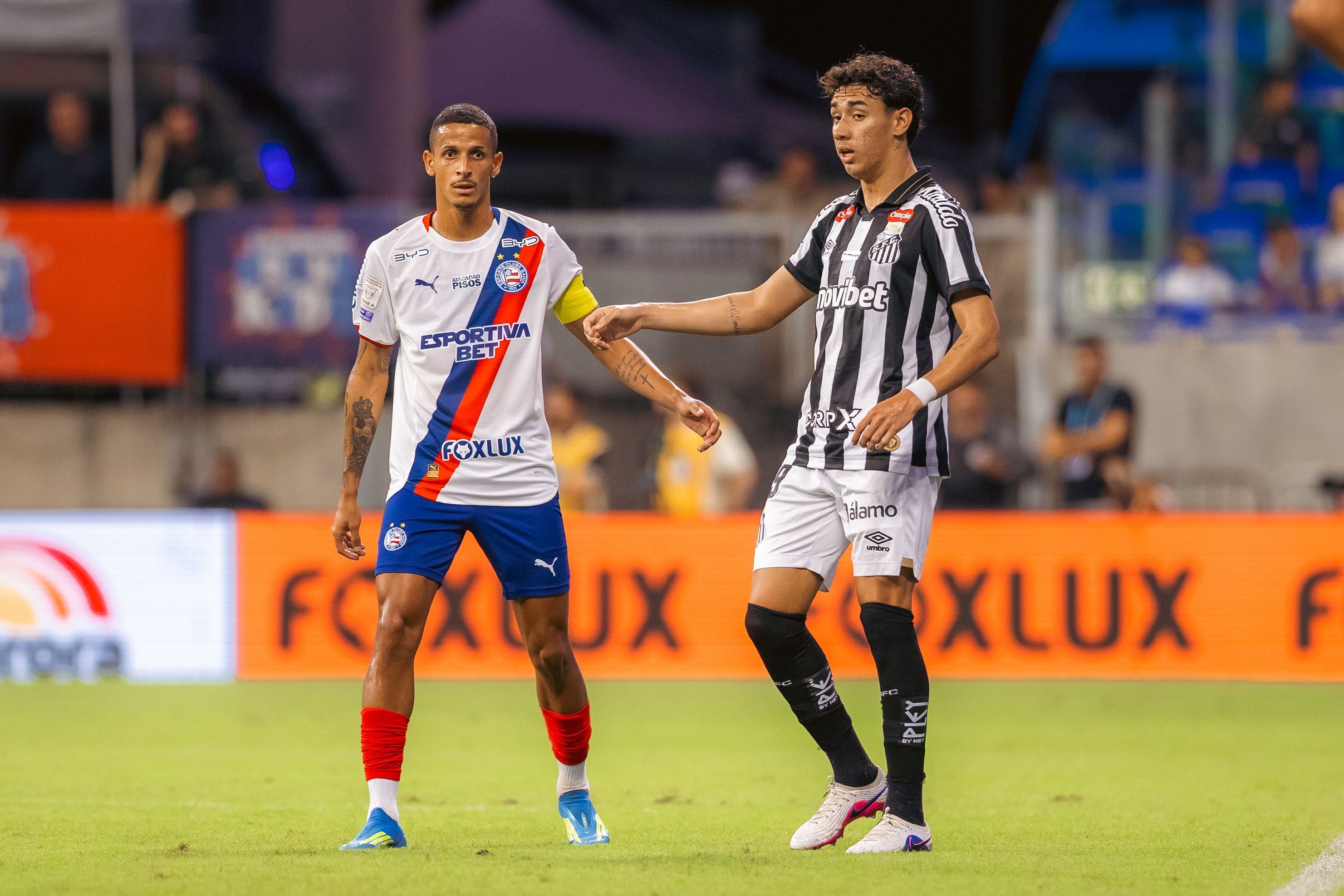 Santos sai na frente, mas Bahia reage e busca empate pelo Brasileirão