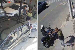 Vídeo: dupla rouba joias de R$ 100 mil em menos de um minuto em concessionária na Grande BH