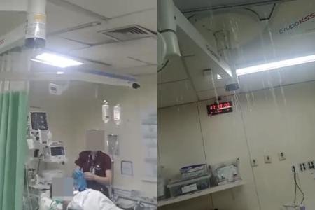 Chuva causa infiltração e interrompe atendimentos no Hospital João XXIII, em BH